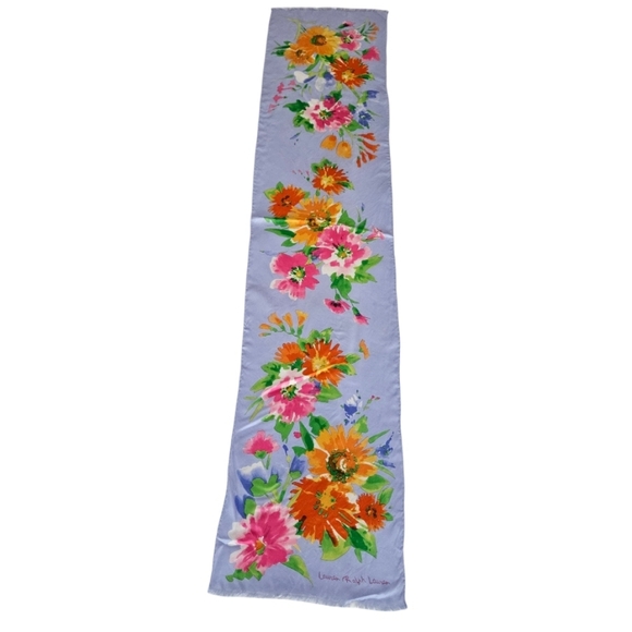 Lauren Ralph Lauren Accessories - Ralph Lauren 100% Silk  Floral Patterned Scarf Hand Rolled Edges
